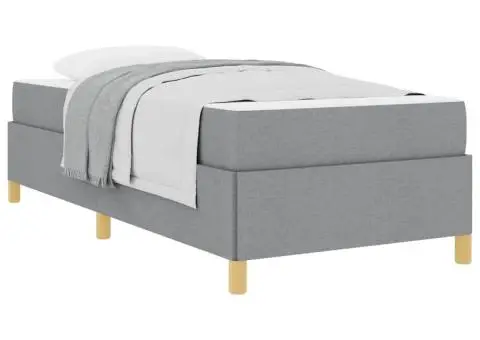 Pat cu arcuri Altele Gri deschis și alb 100 x 200 cm țesătură - 3/5