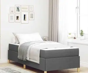 vidaXL Pat cu arcuri Altele Gri închis 100 x 200 cm țesătură