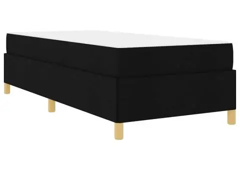 Pat cu arcuri Negru și Alb și Negru 100 x 200 cm țesătură - 2/5