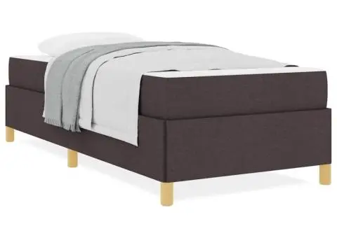 Pat cu arcuri Altele Maro închis și Alb 100 x 200 cm țesătură - 4/5