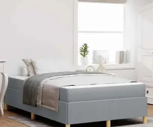vidaXL Pat cu arcuri Altele Gri deschis și alb 120 x 190 cm țesătură