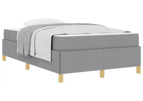 Pat cu arcuri Altele Gri deschis și alb 120 x 190 cm țesătură - 3/5