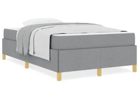 Pat cu arcuri Altele Gri deschis și alb 120 x 190 cm țesătură - 4/5