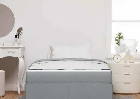 Pat cu arcuri Altele Gri deschis și alb 120 x 190 cm țesătură - 5/5