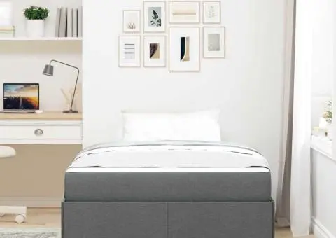 Pat cu arcuri Altele Gri închis 120 x 190 cm țesătură - 5/5