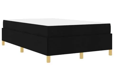 Pat cu arcuri Negru și Alb și Negru 120 x 190 cm țesătură - 2/5