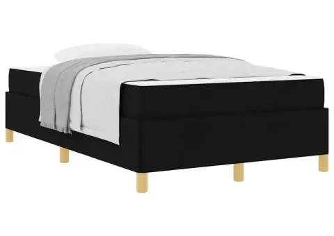 Pat cu arcuri Negru și Alb și Negru 120 x 190 cm țesătură - 3/5