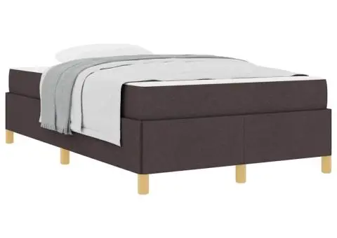 Pat cu arcuri Altele Maro închis și Alb 120 x 190 cm țesătură - 3/5