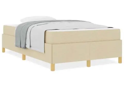 Pat cu arcuri Altele Alb și crem 120 x 190 cm Poliester - 4/5