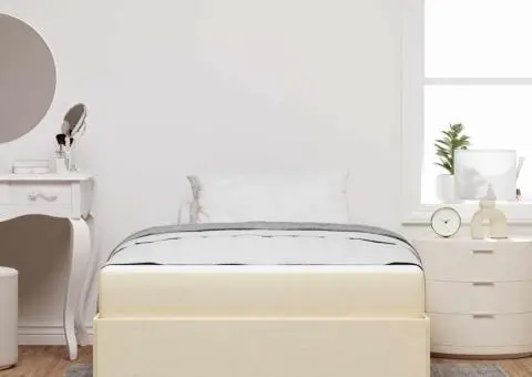 Pat cu arcuri Altele Alb și crem 120 x 190 cm Poliester - 5/5