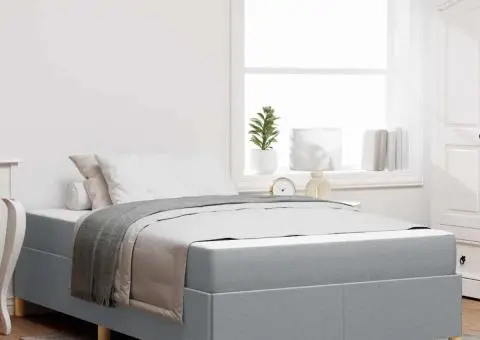 Pat cu arcuri Gri deschis și alb și gri deschis 120 x 200 cm - 1/5