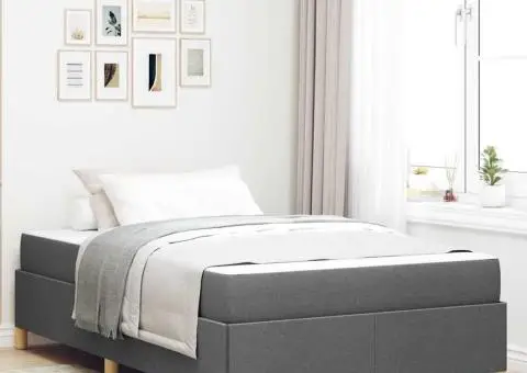 Pat cu arcuri Gri închis și Alb și Gri închis 120 x 200 cm - 1/5