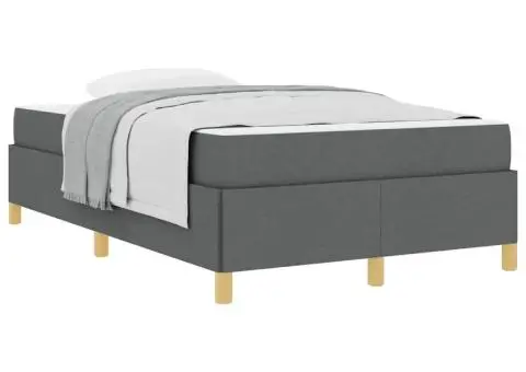 Pat cu arcuri Gri închis și Alb și Gri închis 120 x 200 cm - 3/5