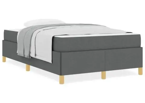 Pat cu arcuri Gri închis și Alb și Gri închis 120 x 200 cm - 4/5