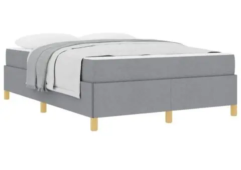 Pat cu arcuri Gri deschis și alb și gri deschis 140 x 190 cm - 3/5