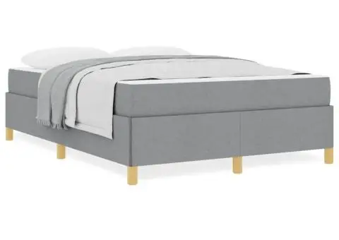 Pat cu arcuri Gri deschis și alb și gri deschis 140 x 190 cm - 4/5