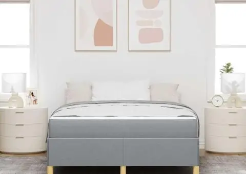 Pat cu arcuri Gri deschis și alb și gri deschis 140 x 190 cm - 5/5