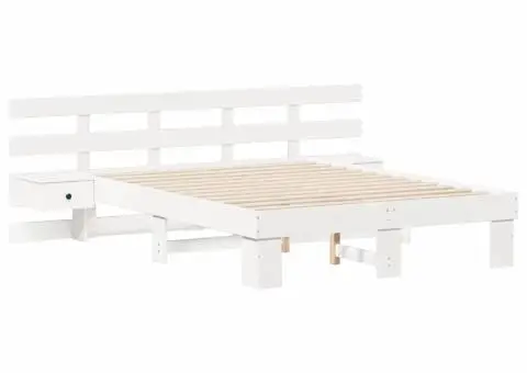 Cadru de pat cu sertar Alb 135 x 190 cm - 2/5