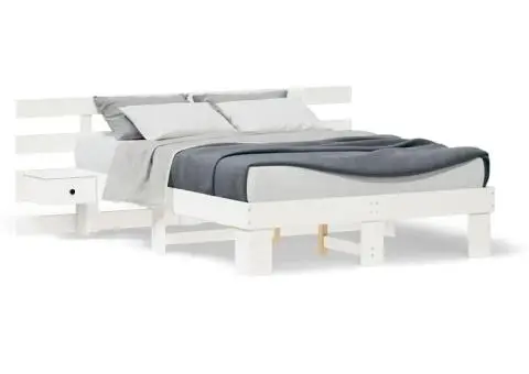 Cadru de pat cu sertar Alb 135 x 190 cm - 4/5