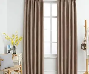 vidaXL Draperii opace cu cârlige, 2 buc., gri taupe, 140 x 245 cm