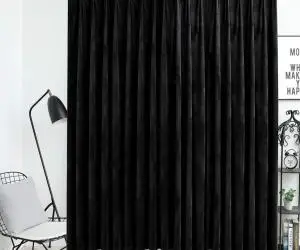 vidaXL Draperie opacă, negru, 290 x 245 cm, catifea, cu cârlige
