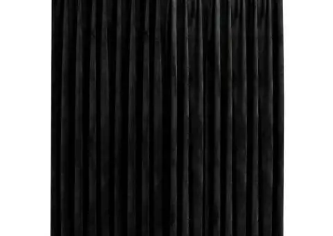 Draperie opacă, negru, 290 x 245 cm, catifea, cu cârlige - 2/5