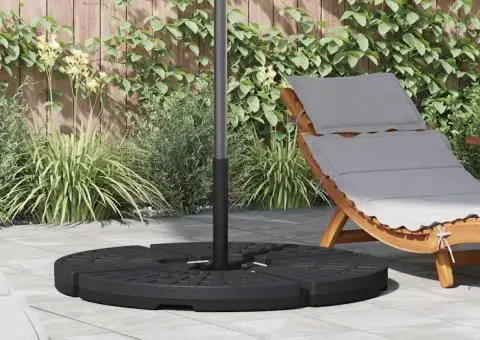 Suport de umbrelă în formă de evantai, 4 buc., negru - 1/5