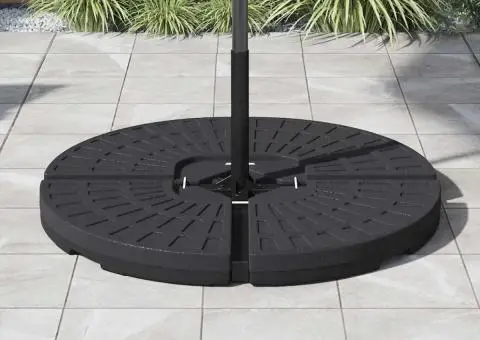 Suport de umbrelă în formă de evantai, 4 buc., negru - 3/5