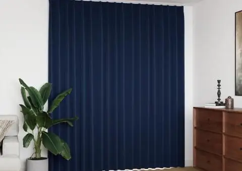 Draperie opacă, albastru, 290 x 245 cm, cu cârlige - 1/5