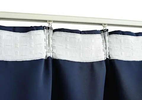 Draperie opacă, albastru, 290 x 245 cm, cu cârlige - 4/5