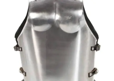 Armură de corp soldat roman, jocuri de rol, argintiu, oțel - 4/5