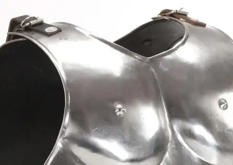 Armură de corp soldat roman, jocuri de rol, argintiu, oțel - 5/5