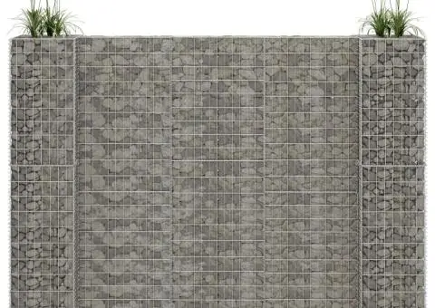 Jardinieră gabion în formă de H, 260 x 40 x 200 cm, sârmă oțel - 1/5