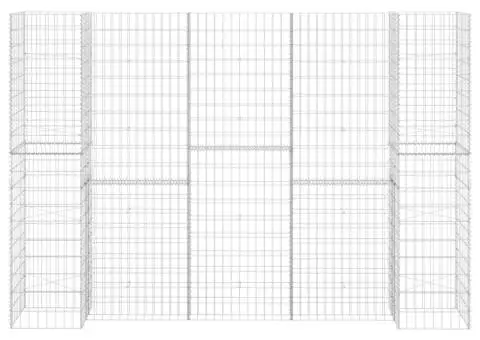 Jardinieră gabion în formă de H, 260 x 40 x 200 cm, sârmă oțel - 3/5