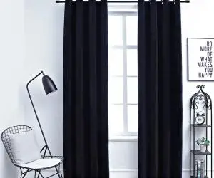vidaXL Draperii opace cu inele, 2 buc., negru, 140 x 175 cm, catifea