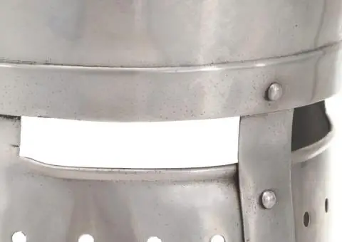 Coif cavaler medieval antic, jocuri pe roluri, argintiu, oțel - 5/5