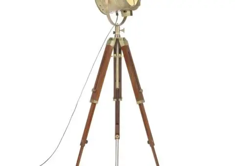 Lampă de podea trepied, 165 cm, lemn masiv de mango - 1/5