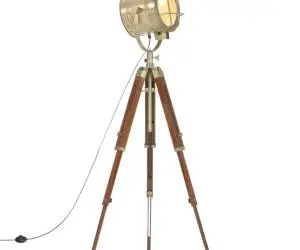 vidaXL Lampă de podea trepied, 165 cm, lemn masiv de mango
