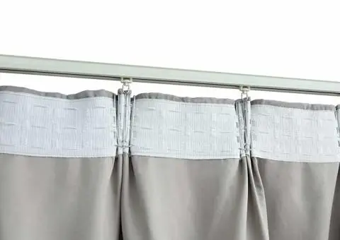 Draperii opace cu cârlige, 2 buc., gri, 140 x 245 cm - 4/5