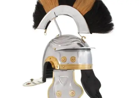 Coif soldat roman aspect antic, joc roluri, argintiu, oțel - 1/5