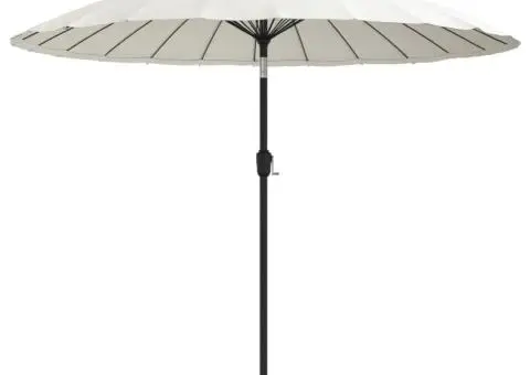 Umbrelă de soare de exterior, stâlp aluminiu, nisipiu, 270 cm - 2/5