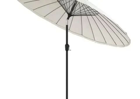 Umbrelă de soare de exterior, stâlp aluminiu, nisipiu, 270 cm - 3/5