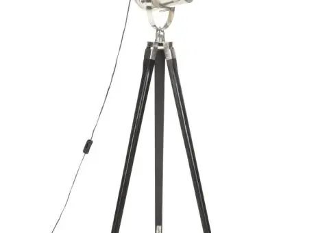 Lampă de podea trepied, negru, 97 cm, lemn masiv de mango - 2/5