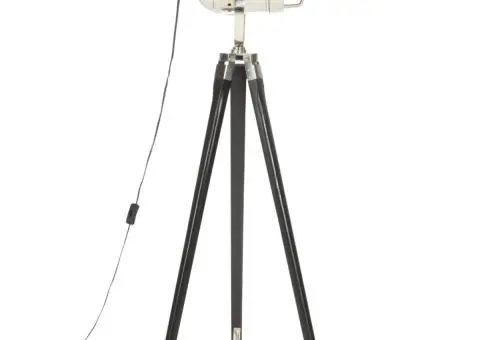 Lampă de podea trepied, negru, 97 cm, lemn masiv de mango - 4/5