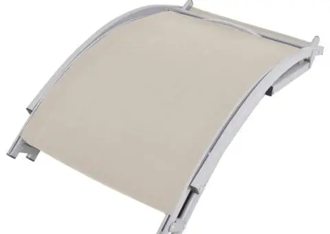 Șezlonguri pliabile, 2 buc., crem, textilenă - 5/5