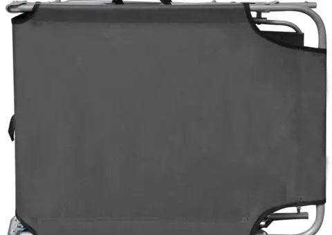 Șezlong pliabil cu copertină, gri, aluminiu - 4/5