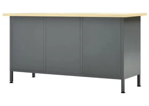 Banc de lucru, negru, 160 x 60 x 85 cm, oțel - 5/5