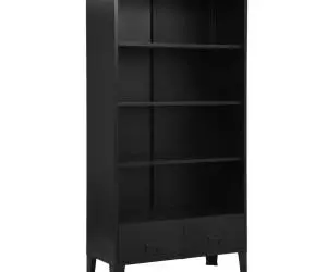 vidaXL Bibliotecă, negru, 90 x 40 x 180 cm, oțel, industrial