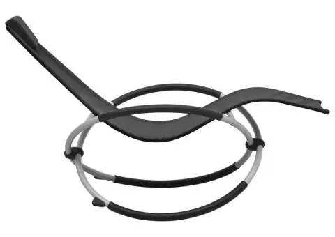 Șezlong pentru copii, negru, oțel - 3/5