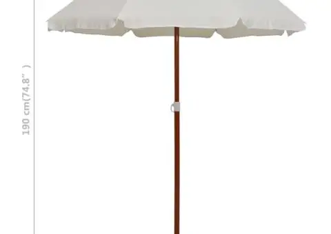 Umbrelă de soare cu stâlp din oțel, nisipiu, 180 cm - 5/5